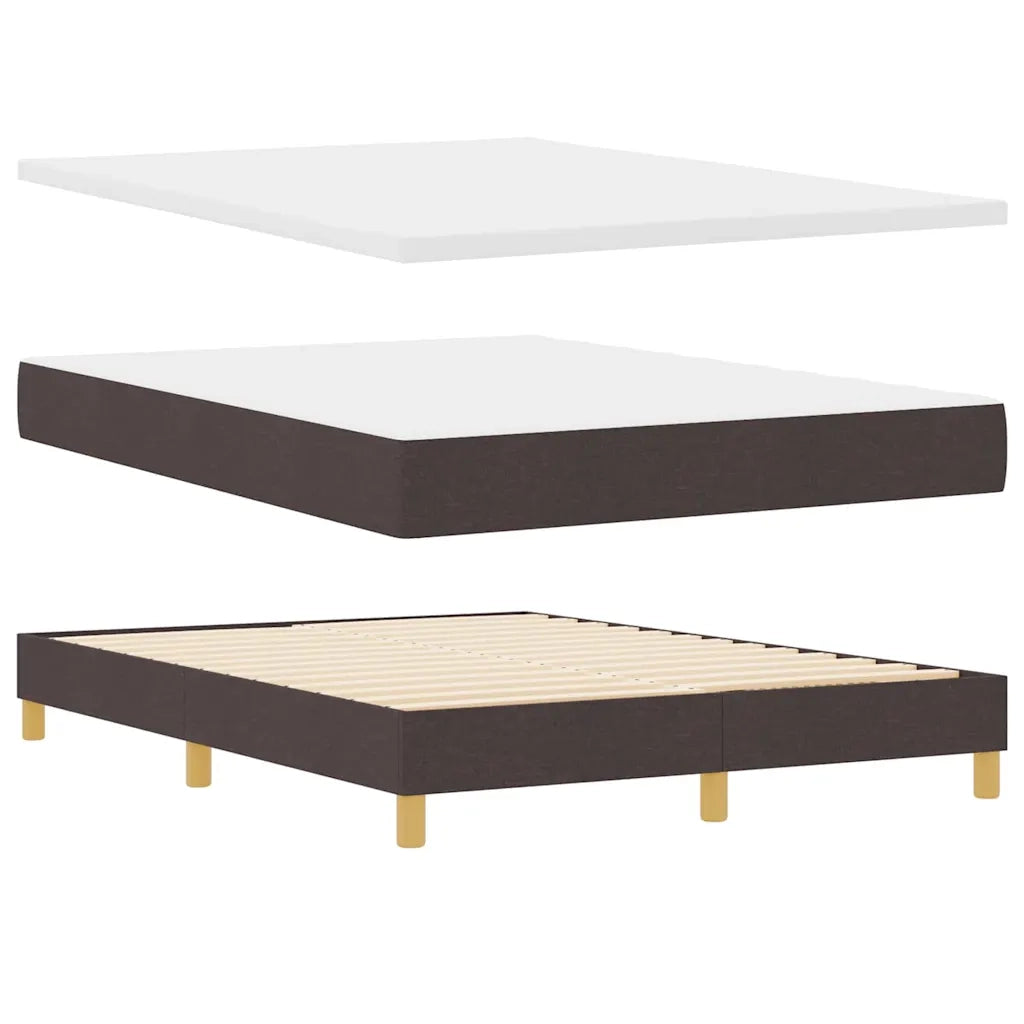 Letto a Sorgente LED con led Marrone Scuro 140 x 200 cm Tessuto