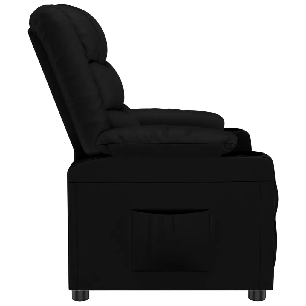 Poltrona Reclinabile Nera in Similpelle 348042