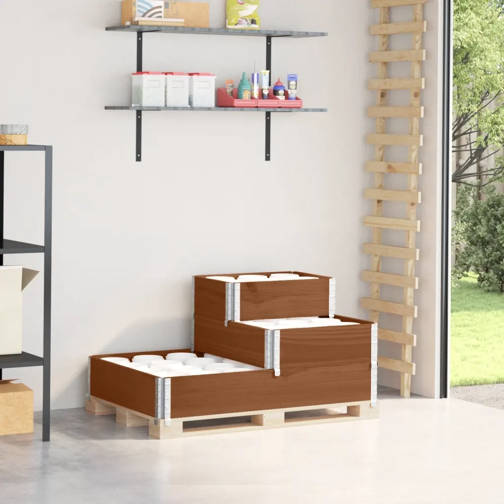 Fioriera Rialzata a 3 Livelli Marrone 120x80 cm Legno di Pino 4010316