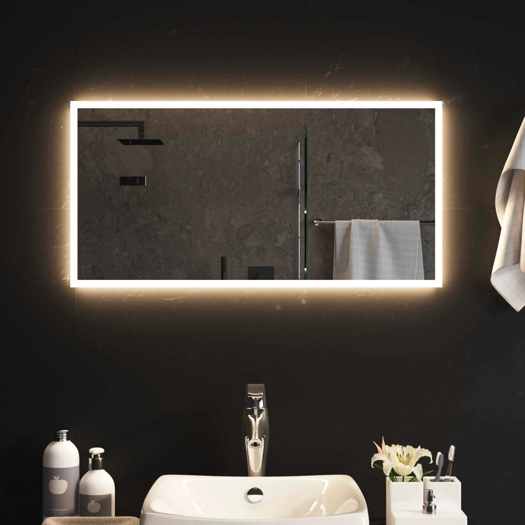 Specchio da bagno LED Trasparente 80 x 40 cm vetro temperato 42045816