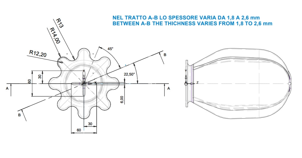 MEMBRANA IN GOMMA PER SFERA AUTOCLAVE- Elbi Diam. 80- DH- pezzi 1