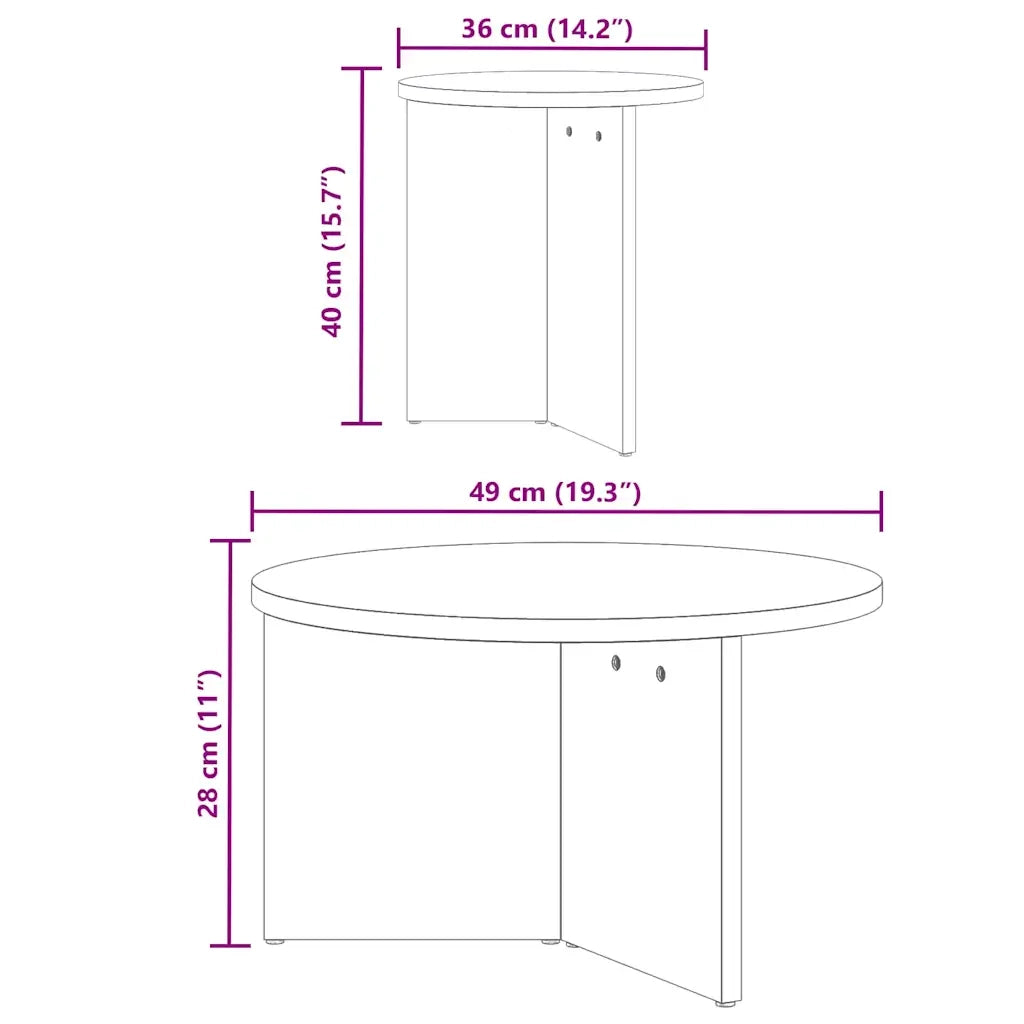 Tavolino da salotto 2 pcs Marrone cerato Legno massello di pino 873552