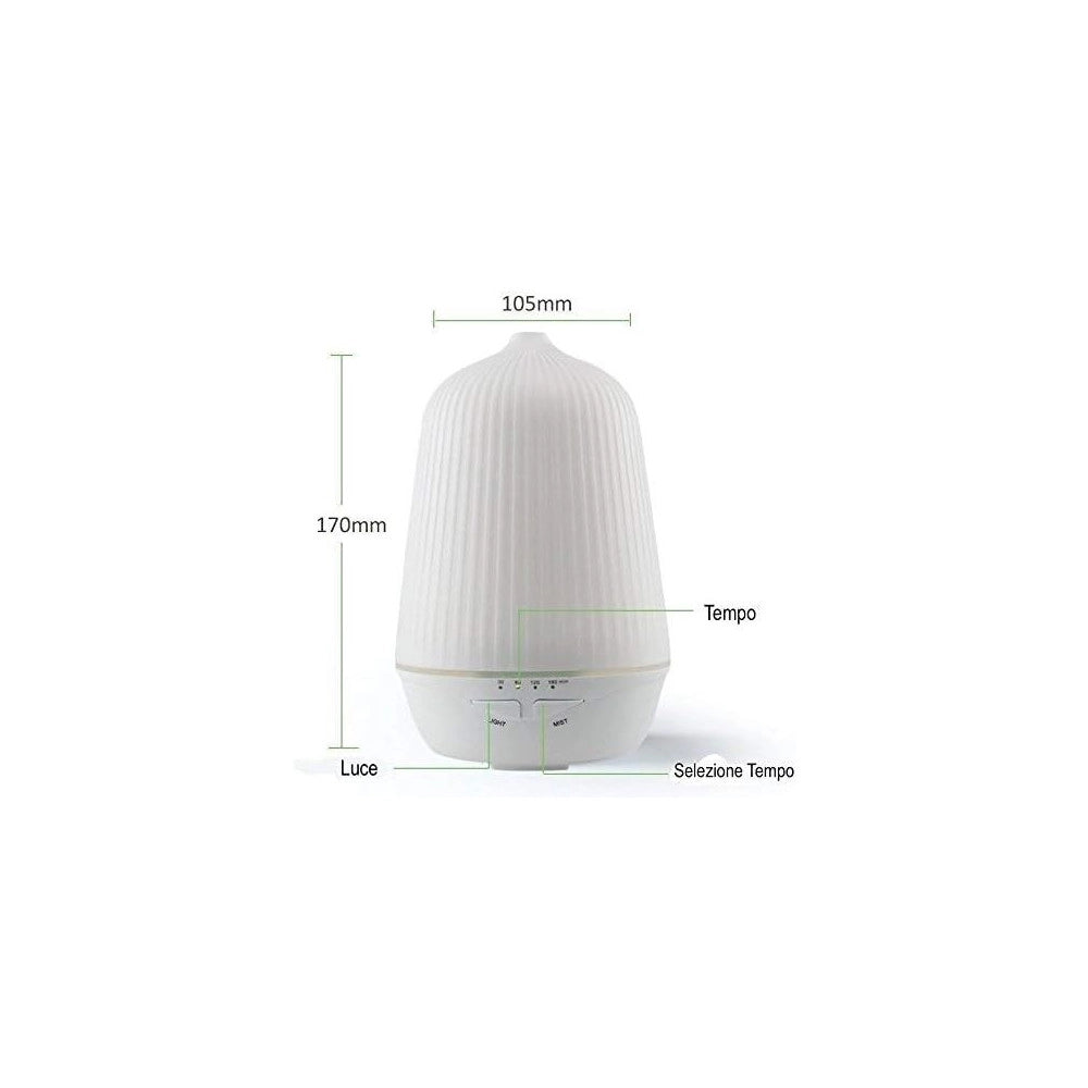 Trade Shop - Umidificatore Usb Lampada Bianco Calda A750 100ml Aromaterapia -