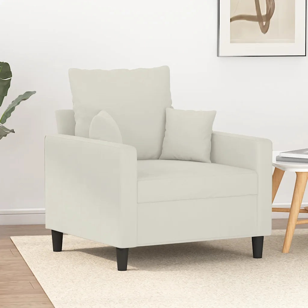 Poltrona | Sedia Relax Crema 60 cm Velluto
