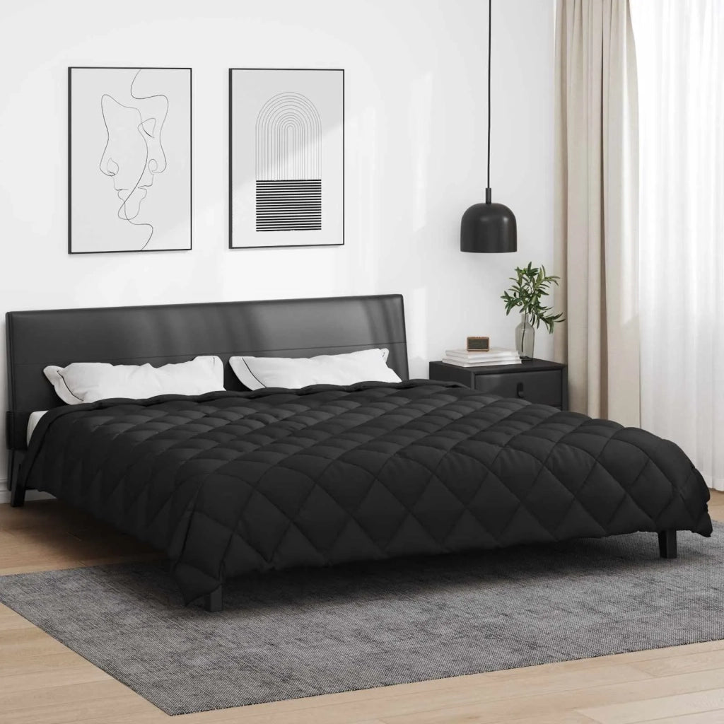 Piumone | Duvet Invernale Nero 200 x 200 cm Microfibra