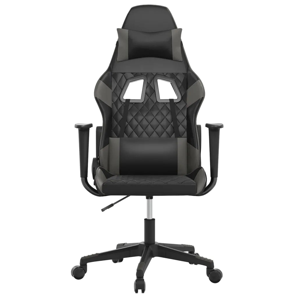 Sedia da Gaming Massaggiante Nero e Grigio in Similpelle 345515