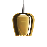 Zafferano Lampada a sospensione Bilia 230V LED 8W in vetro borosilicato soffiato a bocca con finitura Oro Antico, diametro 18 cm, altezza 324 cm