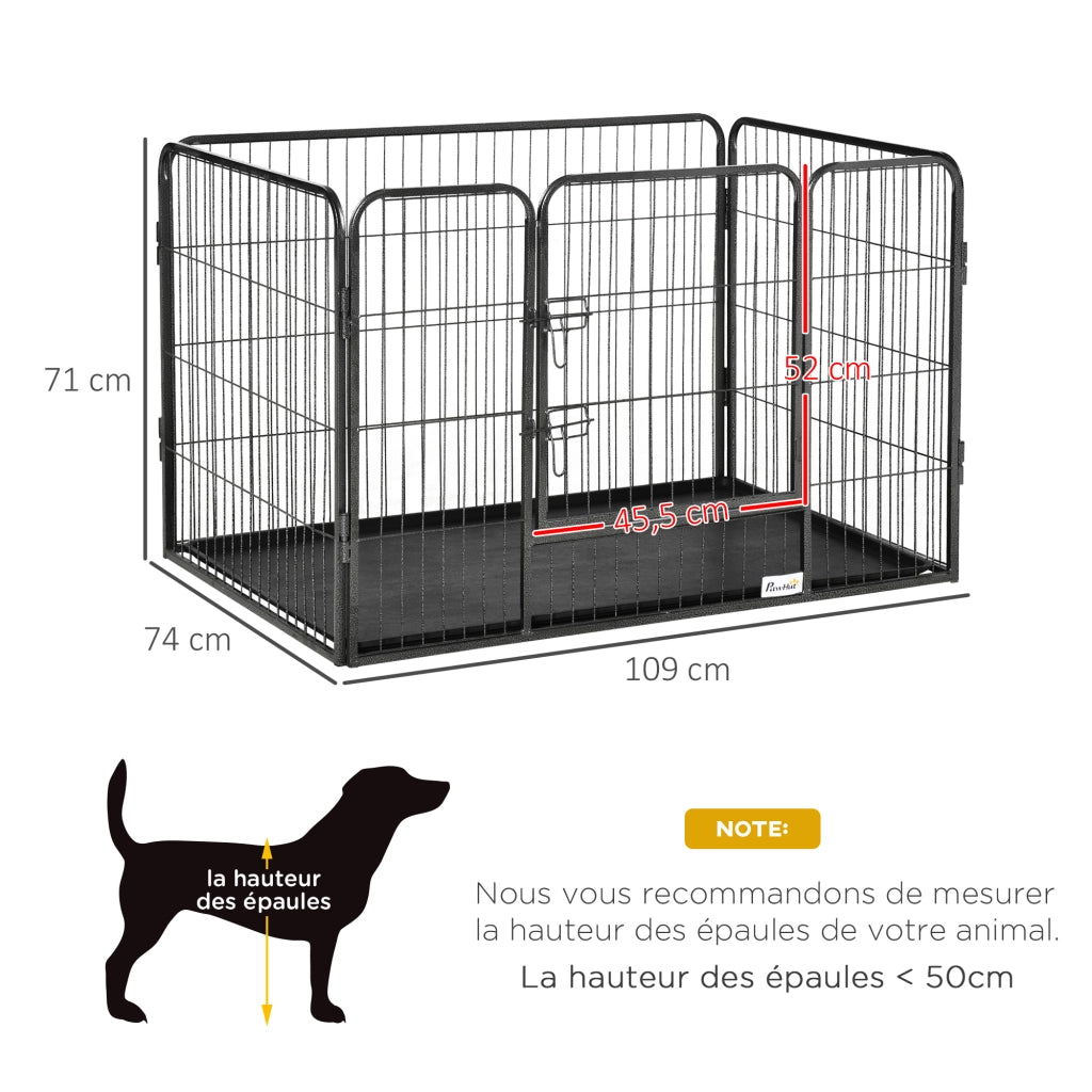 Recinto per cani ¨C Minimal ¨C grigio metallo 109x74x71 cm