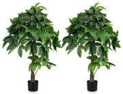 Set 2 Piante Artificiali con Vaso Ø 60x120 cm Pachira Acquatica in Plastica