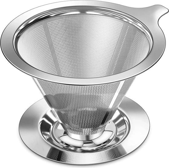 Filtro per caffè in acciaio inossidabile con doppia lastra e base metrica