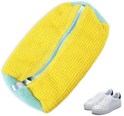 Sacco per lavatrice di scarpe, sacco per lavatrice di scarpe reutilizzabile a rete, sacco per lavatrice di scarpe da sneaker con cerniera - Giallo
