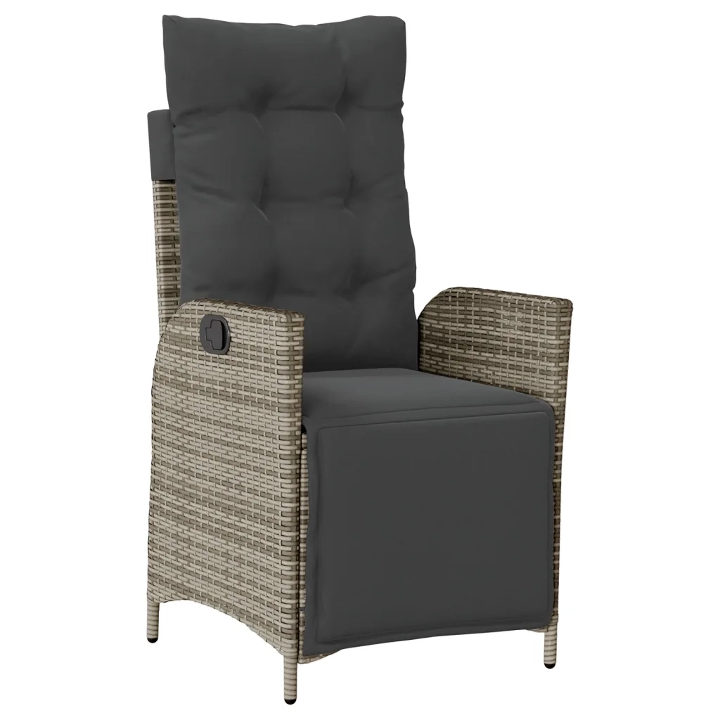 Set da Pranzo da Giardino 7 pz con Cuscini in Polyrattan Grigio 3213370