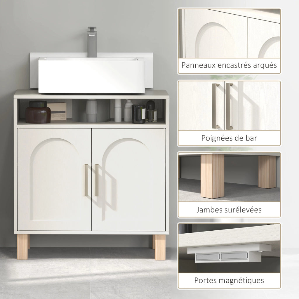 Mobile sottolavabo con ante e ripiano regolabile ¨C Xylo ¨C Bianco 60x30x63 cm