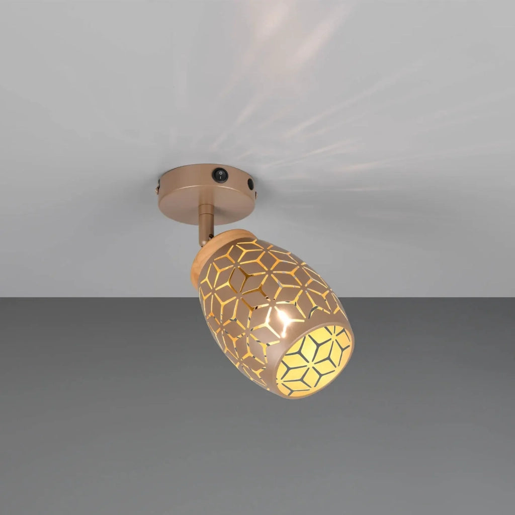 LÚZETE - APPLIQUE DA PARETE 1 LUCE METALLO COFFEE E14 BIRKITA