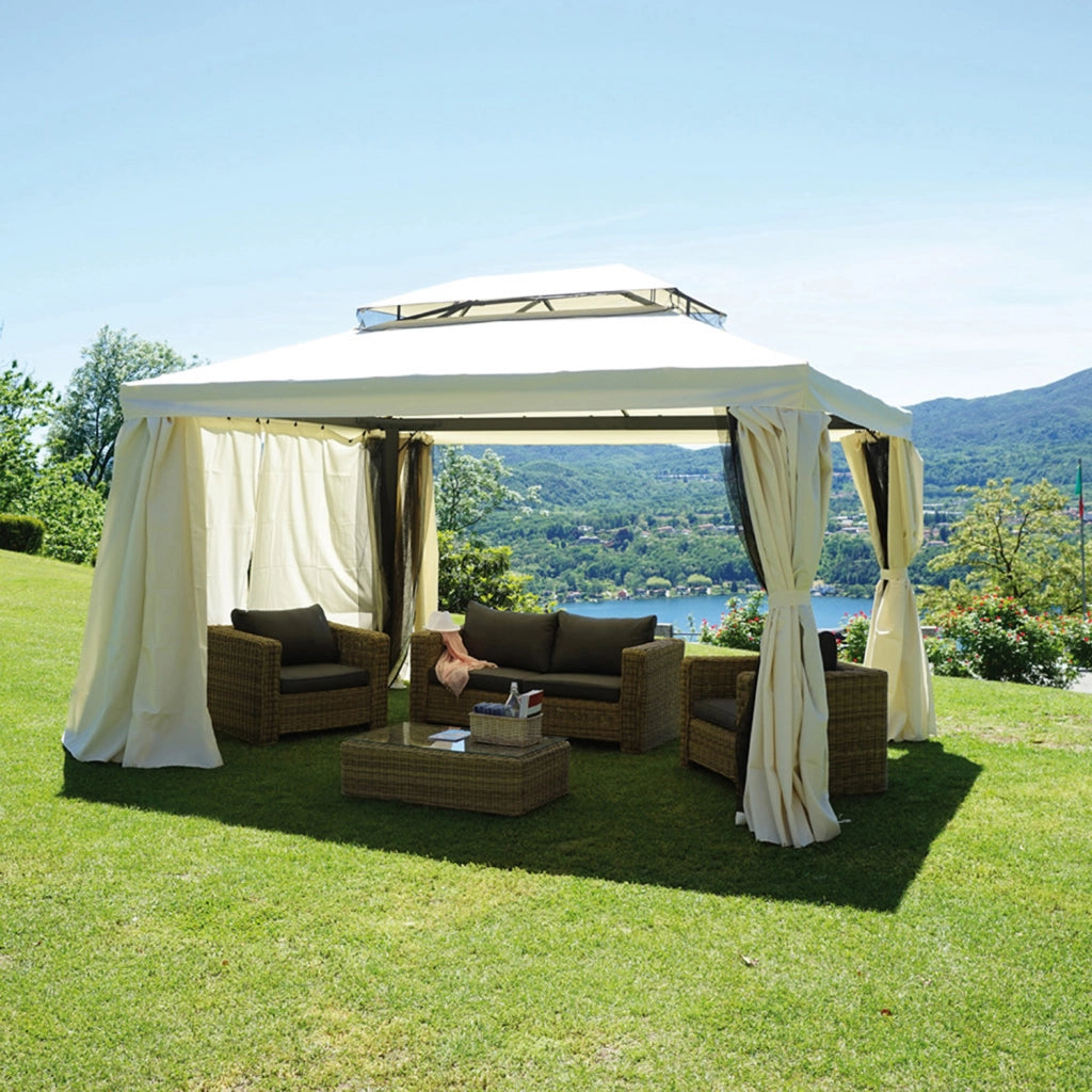 Cheonda - Gazebo Nebraska 3X4 con tende laterali Greenwood