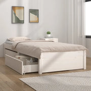 Giroletto Bianco con Cassetti 75x190 cm Small Single