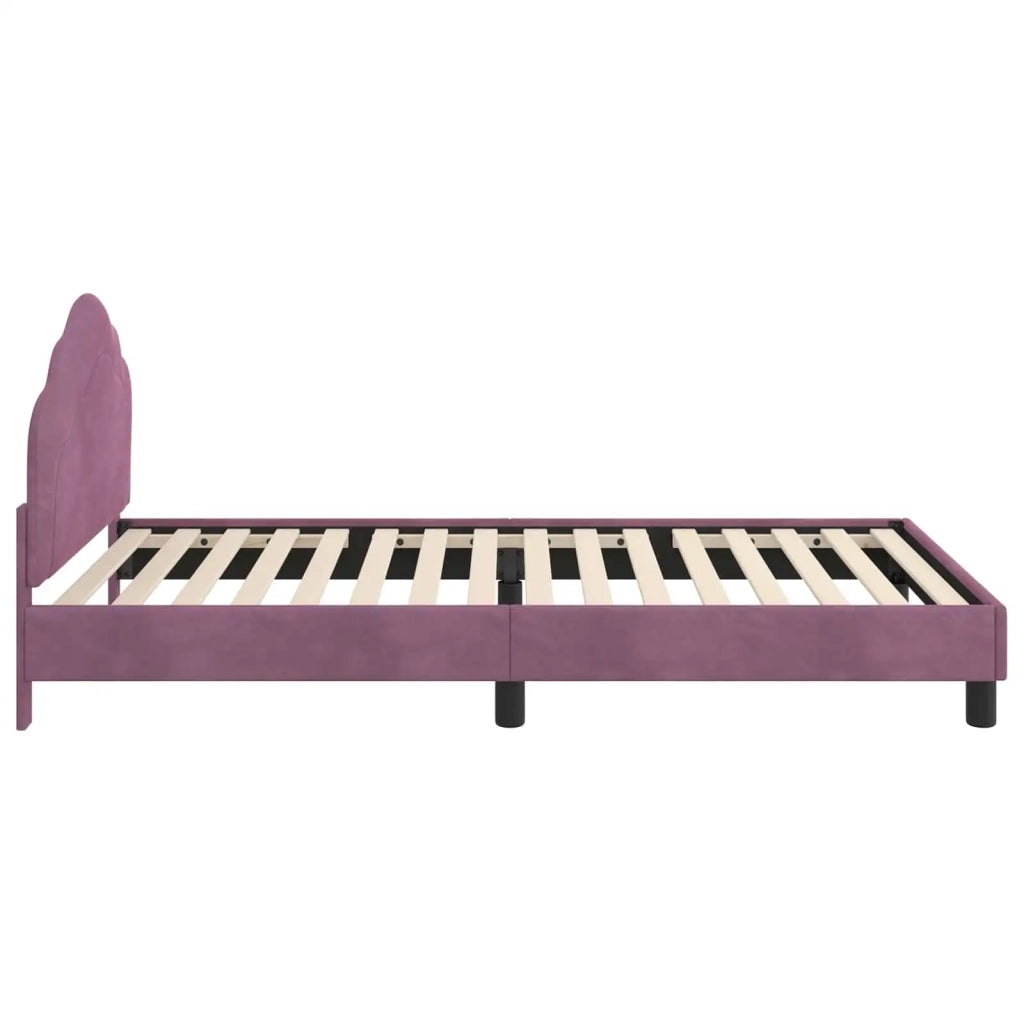 Struttura letto bambini con testata Viola 90 x 200 cm Velluto
