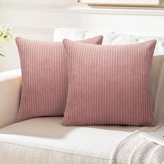 Set di cuscini - 2 pezzi - corduroy - 50x50 cm