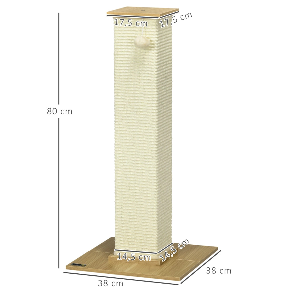 Tiragraffi per gatti ¨C zephmum ¨C 38x38x80 cm, beige e marrone