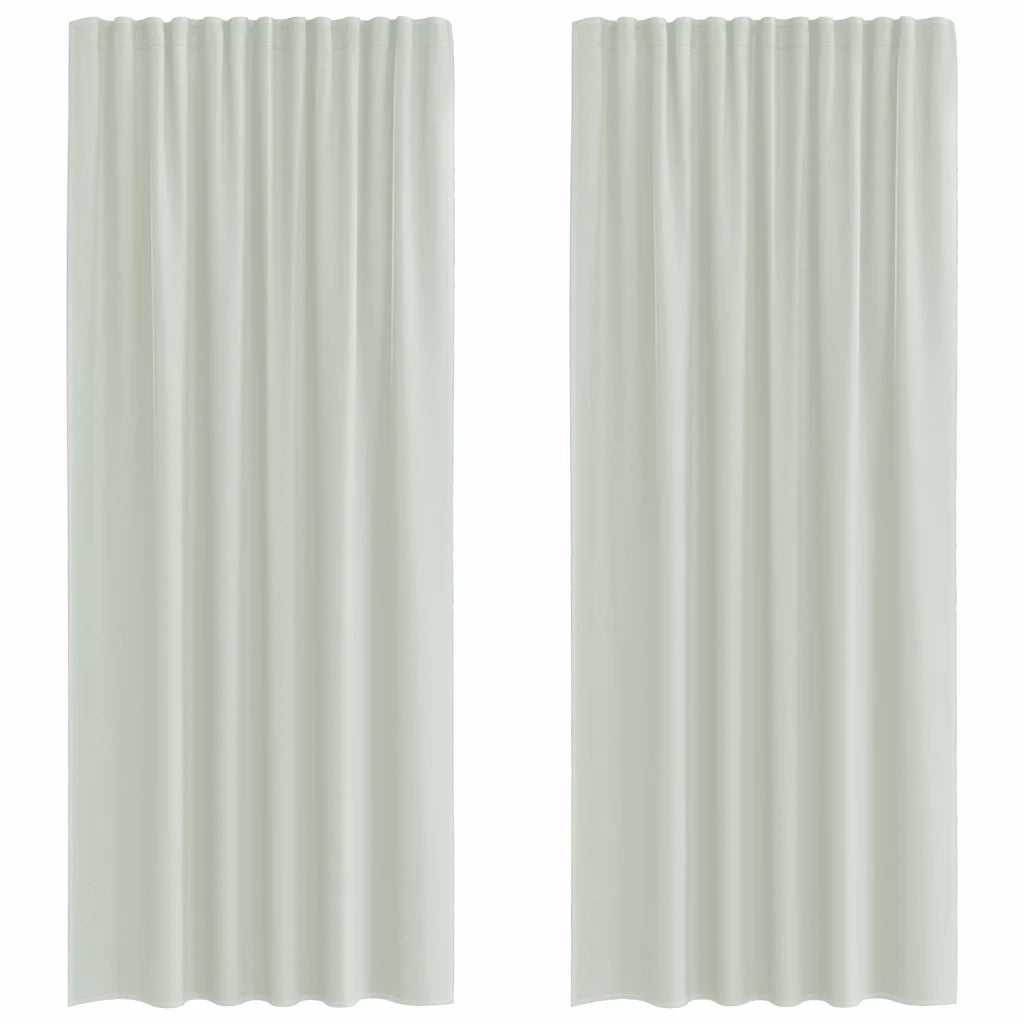 Tende in Voile con Tasche per Aste 2 pz Grigio Chiaro 4102208