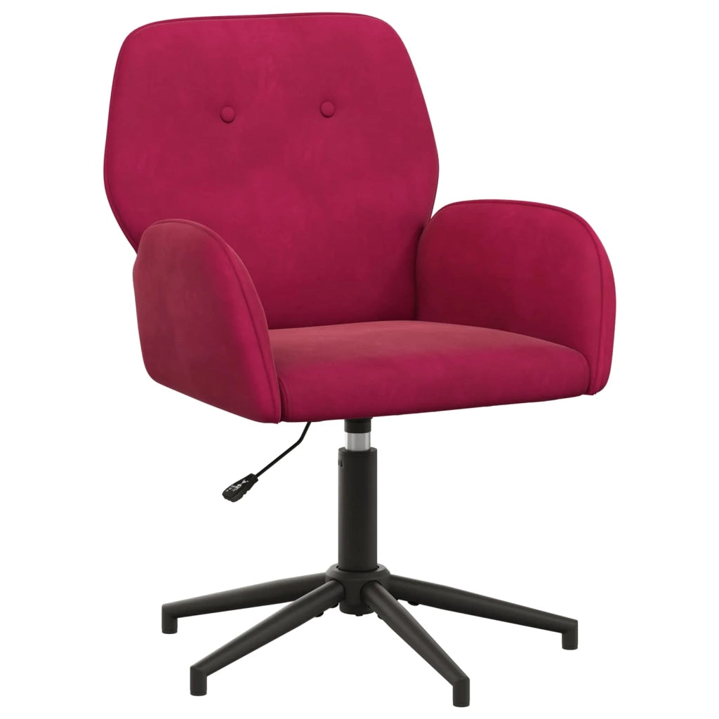 Sedia da scrivania girevole Rosso Vino 54 x 55 x 90 cm Velluto 42034348