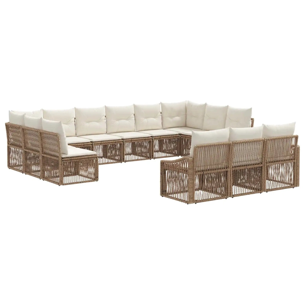 Set Divano da Giardino 13 pz Beige polyrattan 3436158