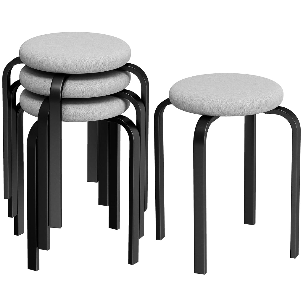 Set di 4 sgabelli tondi imbottiti ¨C zephmum ¨C grigio