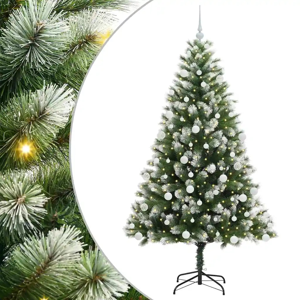 Albero di Natale artificiale a cerniera con neve fioccata 3395445