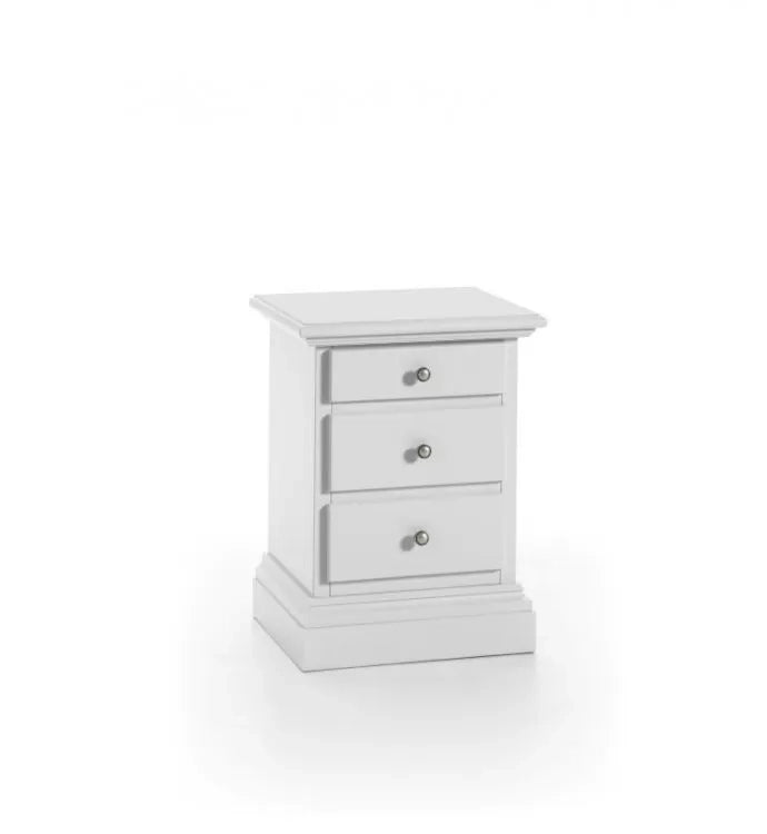 Comodino classico 3 cassetti shabby bianco sporco 50x38x65 - Mobili 2G