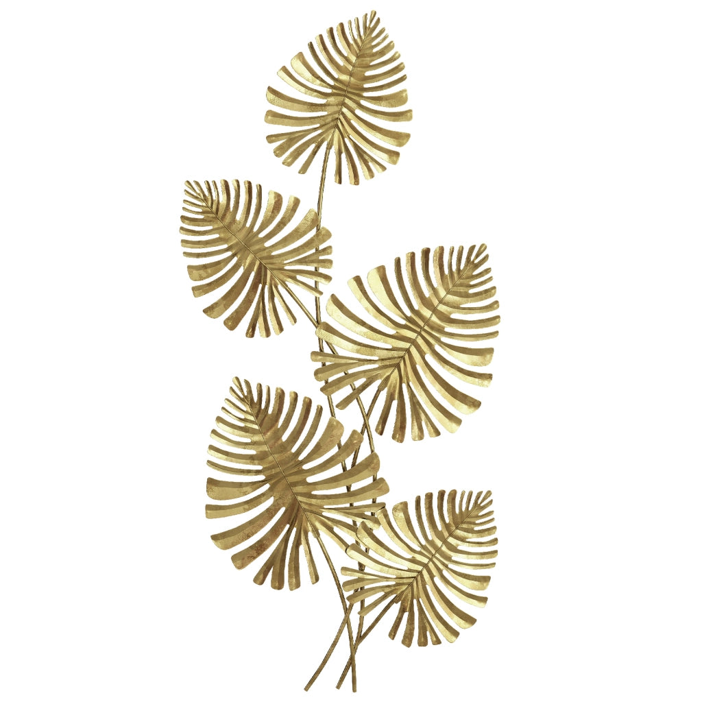 Set Decorazione Parete Foglia in Metallo ¨C Minimal ¨C Colore Oro