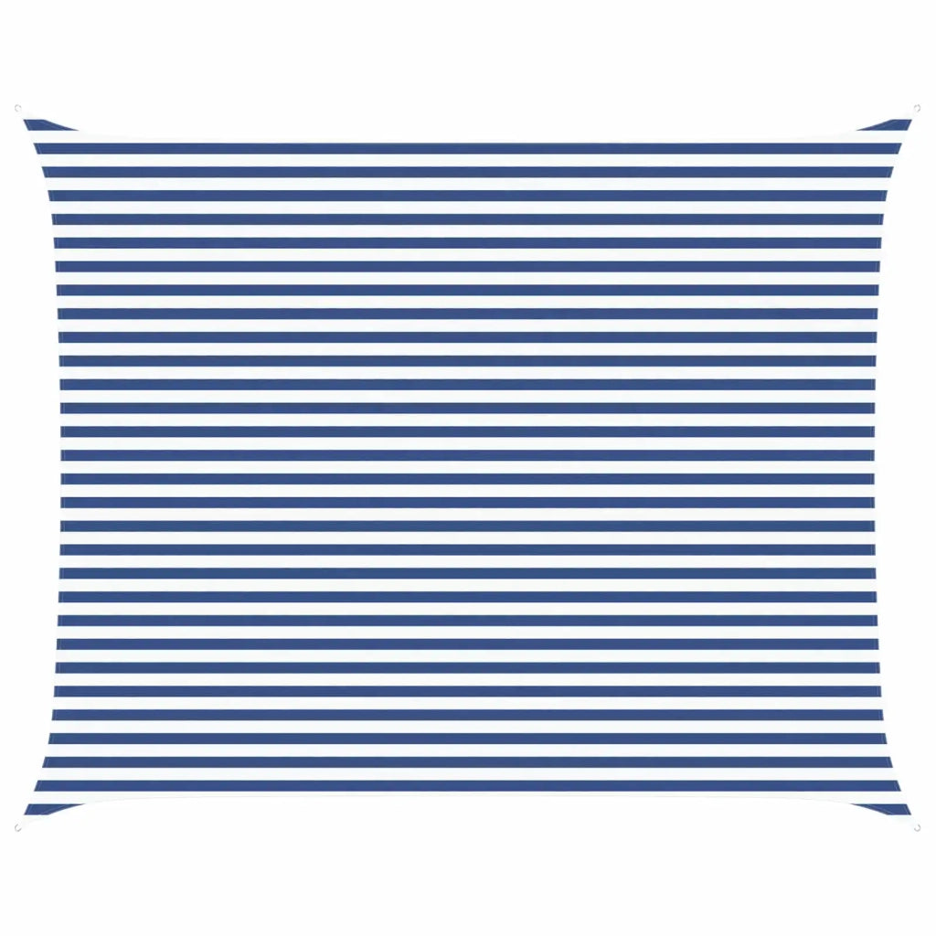 Vela Parasole | Telo Ombra | Vela da ombra solare Blu e Bianco 5 x 4 m