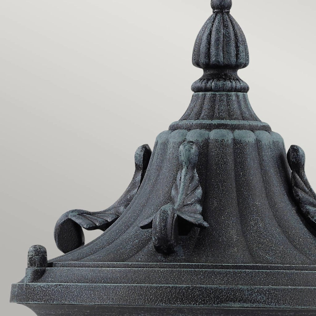 Lampada da esterno a colonna retro verderame E27 Elstead