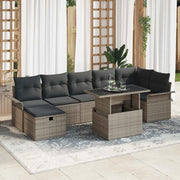 Set Divano da Giardino con cuscino 8 pcs Grigio Poly Rattan 3359686