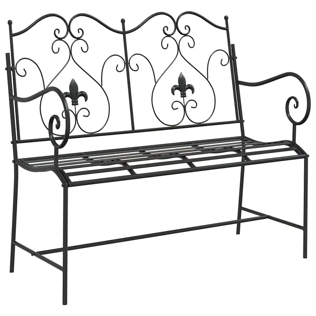 Panchina da giardino Nero 104 x 54 x 93 cm Acciaio 42008113