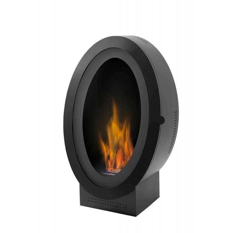 Biocamino pavimento Osaka Nero 3 kW – vetro frontale, bruciatore 2 L, effetto scenico alto – Tecno Air System