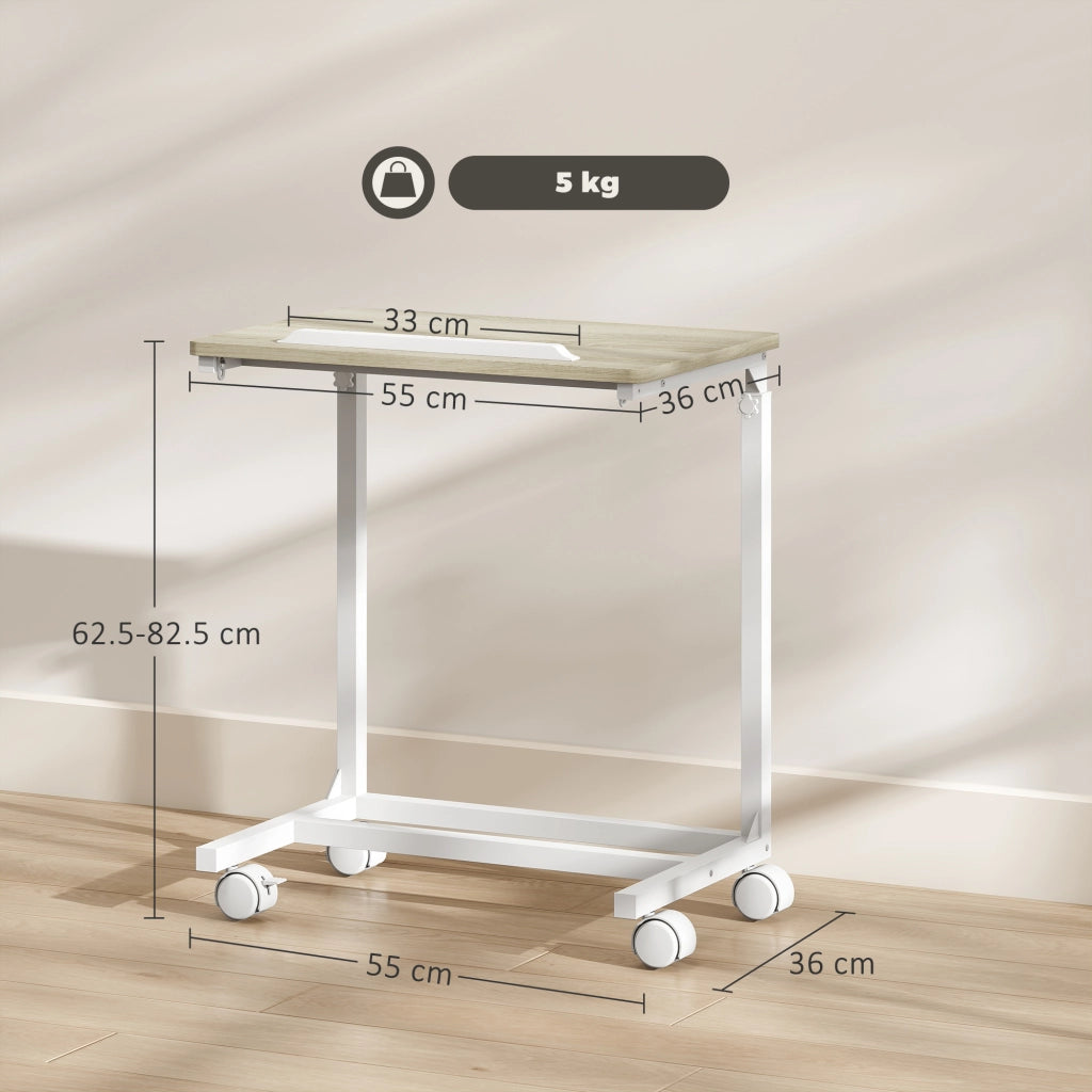 Scrivania regolabile con piano inclinabile ¨C Xylo ¨C legno rovere bianco 55x36x62.5-82.5cm