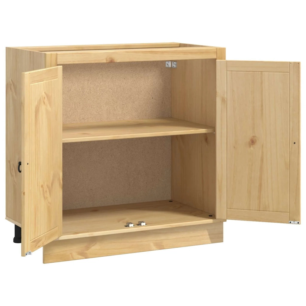 Mobiletto rettangolare moderno con ripiano 80 x 46 x 81,5 cm per uso interno ampio spazio di archiviazione in pino massiccio color miele 02_0058892