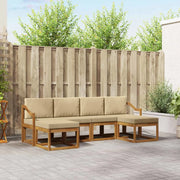 Set di divani da esterno con cuscino 6 pcs Naturale e Beige 3366796