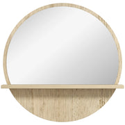 Specchio Bagno Rotondo con Ripiano ¨C Xylo ¨C Truciolato Bianco, ?45x10 cm