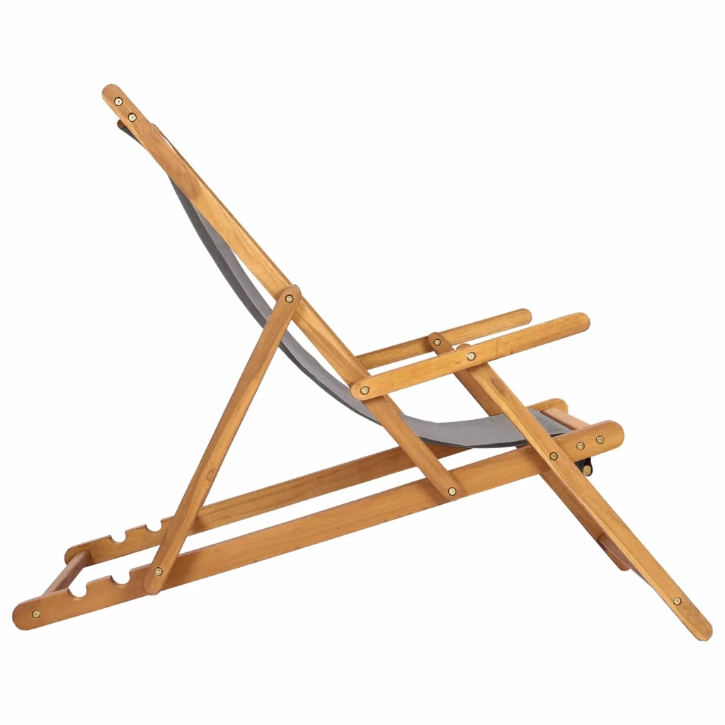 Sedia da spiaggia Grigio Chiaro Legno di teak solido 42032667