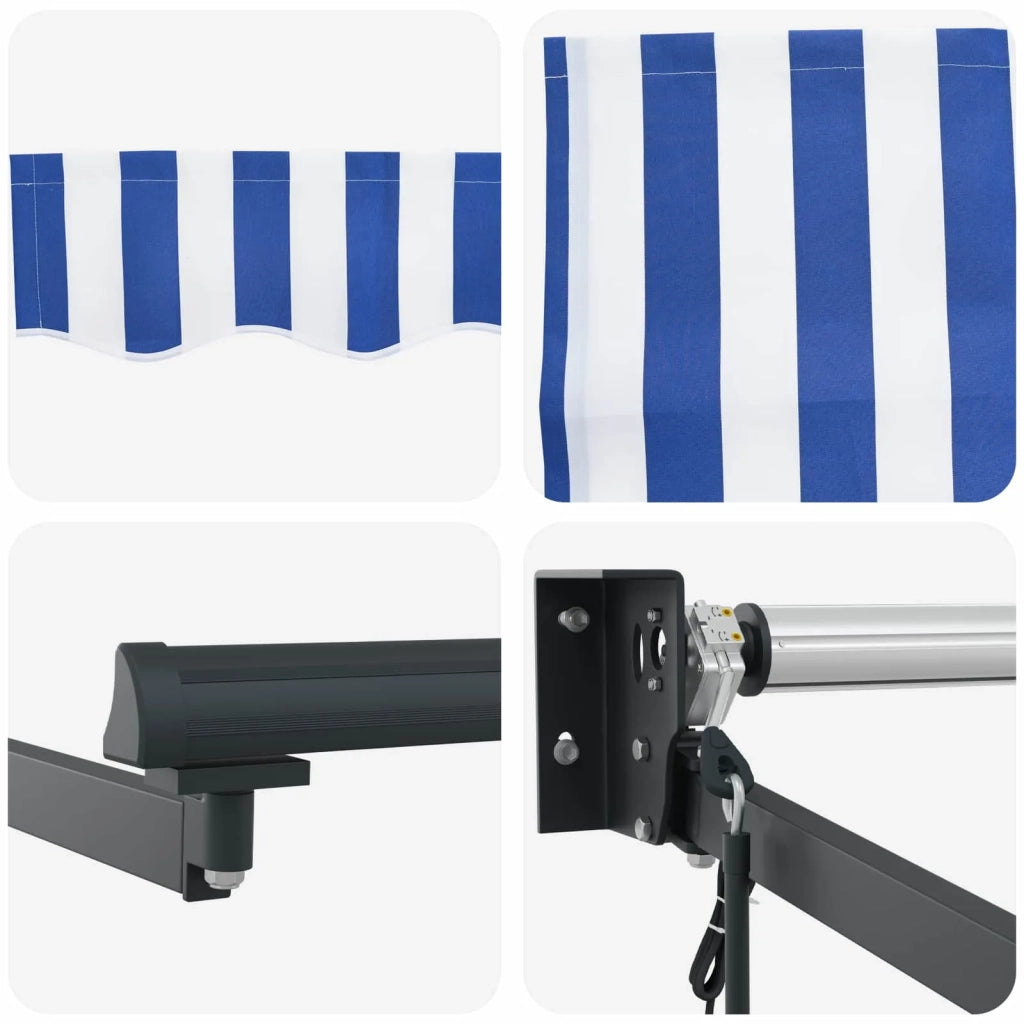 Tettuccio Elettrico Retrattile Blu e Bianco 3,5 x 2 m 3419132