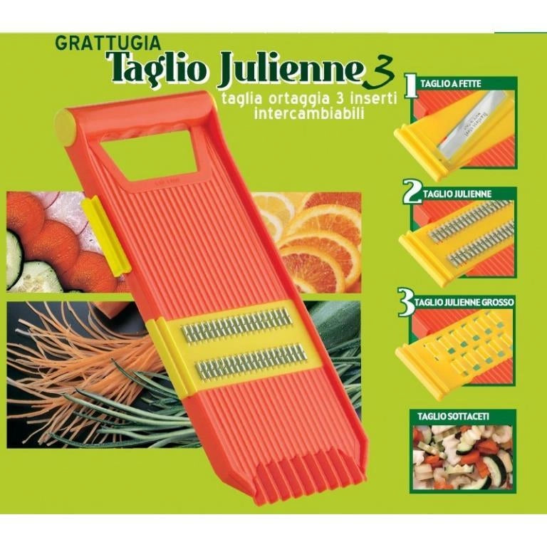 Grattugia Affettaverdure Manuale Taglio alla Julienne 3 Inserti Gio'Casa