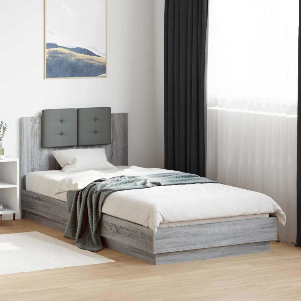 Struttura letto con testata Sonoma grigio 80 x 200 cm 3429577