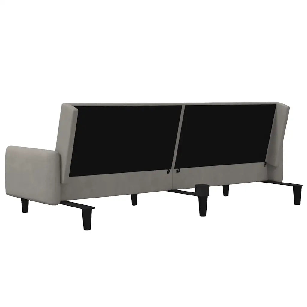 Divano letto | Sof¨¤ letto | Letto singolo a 2 Posti Grigio Chiaro in Velluto
