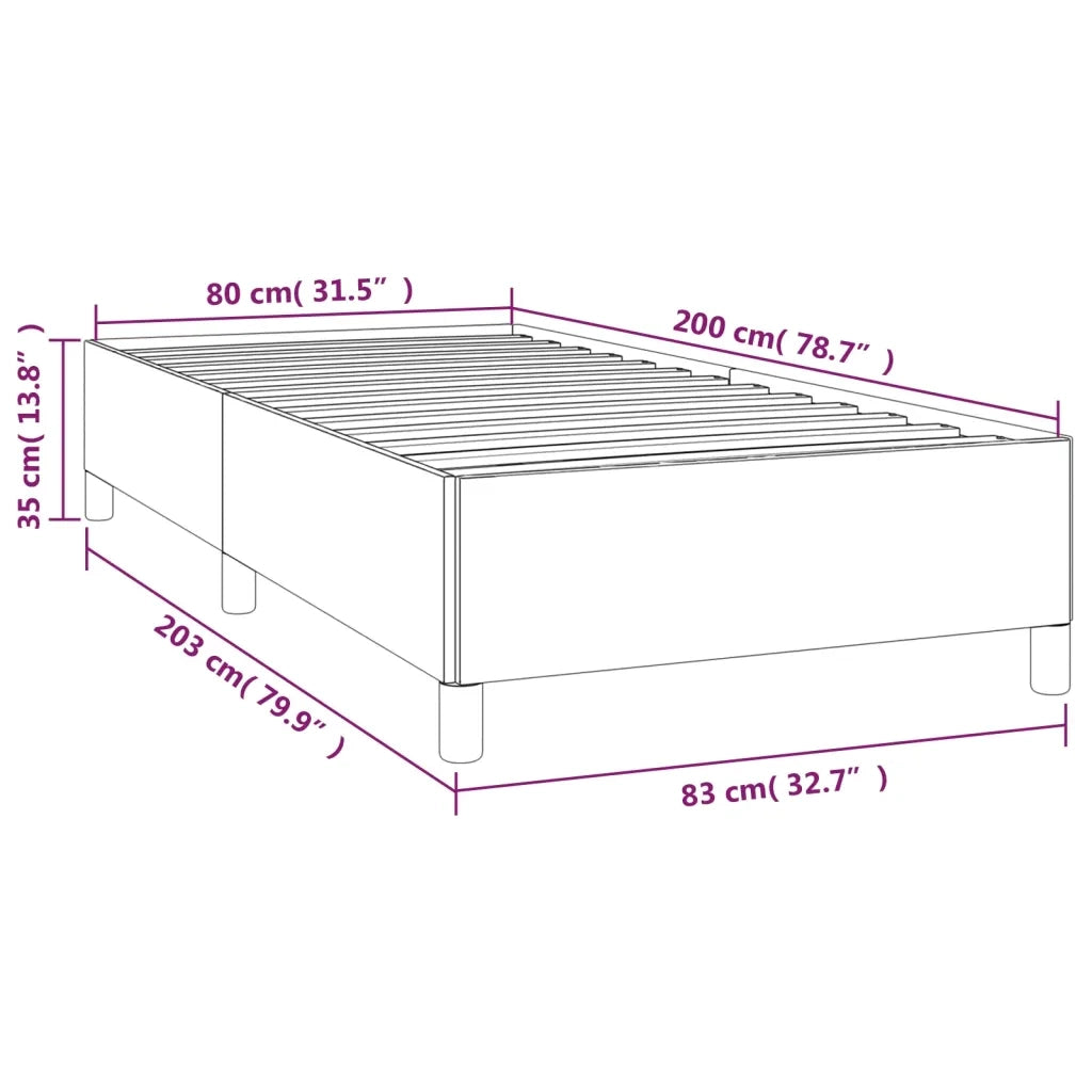 Giroletto senza Materasso Grigio Scuro 80x200 cm Velluto 347289