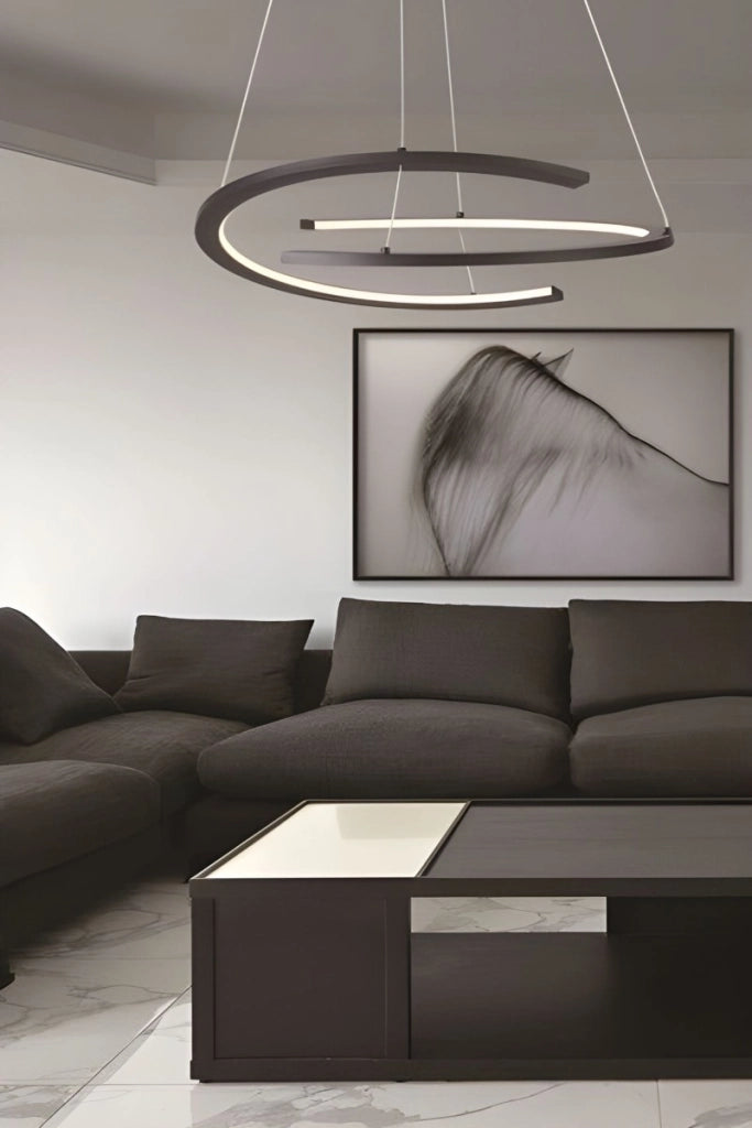 Lampada a sospensione nera Ancor LED 30W Reality Ø50 cm