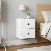 Mobiletto da notte a muro 2 pcs Bianco 34,5 x 33 x 40 cm 899146