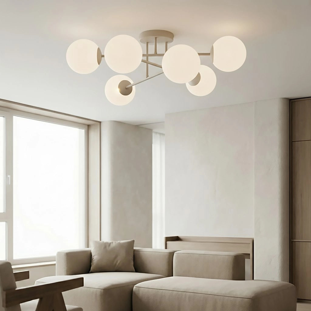 Lampada soffitto ROMA 6xE14 beige bianca Emibig
