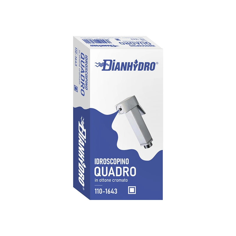 DOCCETTA IDROSCOPINO IN OTTONE QUADRA CROMATA- Cromo- DH- pezzi 1