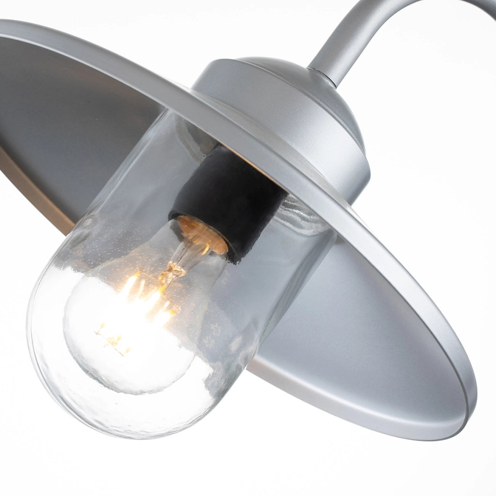 Applique esterno con sensore argento E27 60W Klampenborg